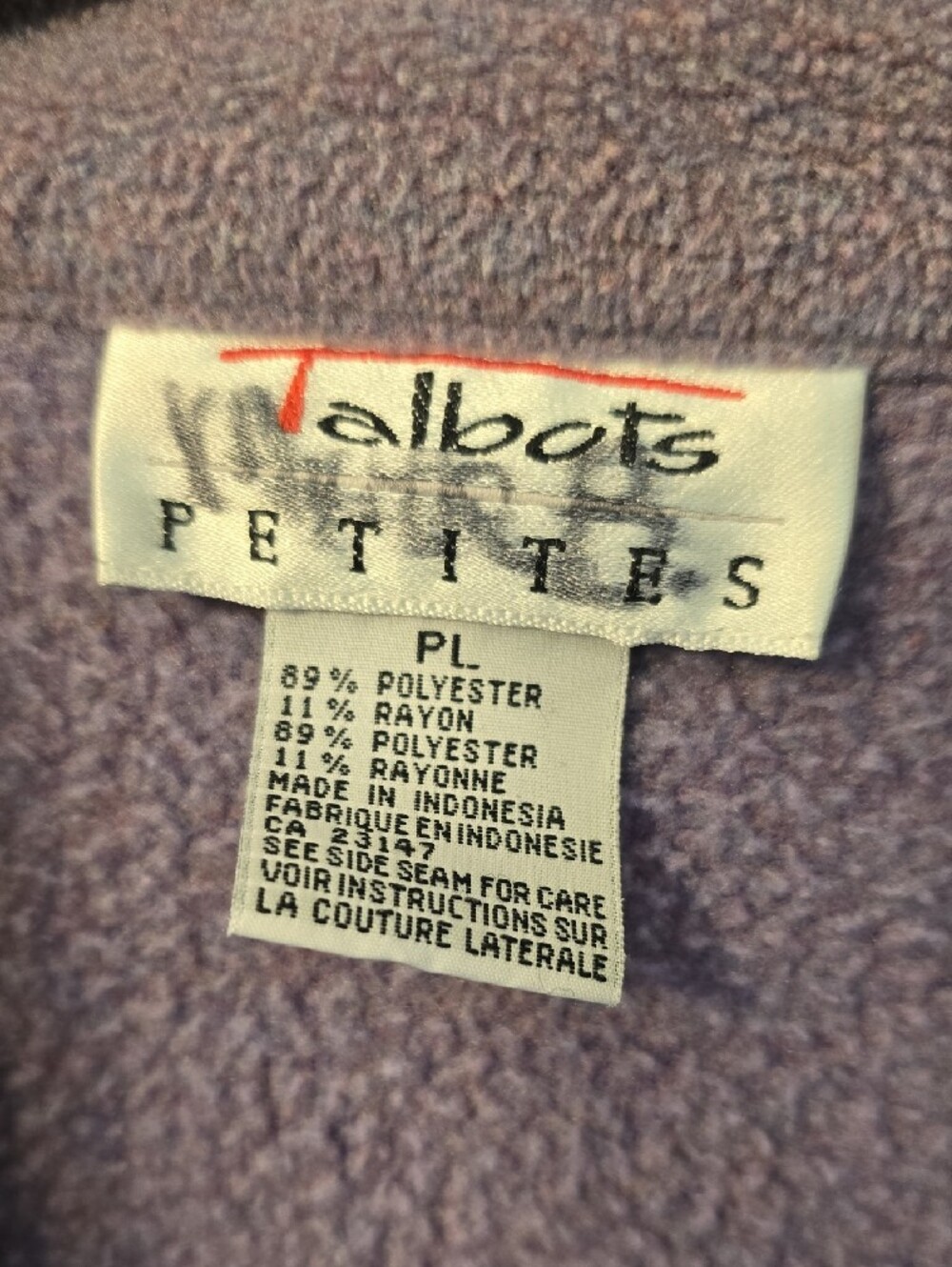 Vintage Talbots purple fleece button-up jacket - Picture 2 of 10